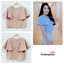เสื้อครอป ผ้าฮานาโกะ สีนู้ด แต่งระบายแขน แบบสวยหวานสไตล์เกาหลี มีซิปหลังค่ะ เนื้อผ้าฮานาโกะคุณภาพดี