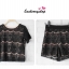 ชุดเสื้อ+กางเกง ผ้าลูกไม้ สีดำ มีซับในอย่างดี สวยหวาน สินค้าคุณภาพ ราคาไม่แพง