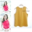 เสื้อแขนกุด สีเหลืองมัสตาร์ด ผ้าฮานาโกะ งานดี สวยเนี๊ยบเรียบหรู
