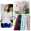 เสื้อผ้าแฟชั่นสวยๆ เสื้อทำงาน (สีแดงเข้ม) ผ้าฮานาโกะ แต่งระบายเอว มีสายมัดโบว์ สวยหวานสไตล์เกาหลี ใส่ได้หลายสไตล์ เว้าคอ มีซิปหลัง ใส่ได้ทุกโอกาส