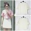 เสื้อแฟชั่นผ้าฮานาโกะ เสื้อทำงาน สีขาวครีม แขนสามส่วนแต่งโบว์ น่ารักมากๆ สินค้าคุณภาพดี ราคาไม่แพง