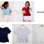 เสื้อแฟชั่น เสื้อทำงาน ผ้าฮานาโกะ สีขาว แต่งระบายเอว แบบสวยเรียบหรู สินค้าคุณภาพดี ราคาย่อมเยา