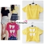 เสื้อแฟชั่น ผ้าฮานาโกะ สีเหลือง แบบน่ารักๆ มีโบว์ด้านหลัง เนื้อผ้านิ่ม อยู่ทรง ไม่ยับง่าย ใส่สบาย สินค้าคุณภาพ ราคาไม่แพง