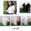 เสื้อผ้าแฟชั่นสวยๆ เสื้อทำงาน สีนู้ด ผ้าฮานาโกะ คอวี กุ้นขอบส้นสีขาวตัดกัน แบบสวย ดีไซน์เก๋ๆ สินค้าคุณภาพดี