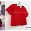 เสื้อแฟชั่น สีแดง ผ้าฮานาโกะ ทรงสวย แบบน่ารักๆ เป็นหยักๆช่วงเอวและแขน เนื้อผ้านิ่ม อยู่ทรง ไม่ยับง่าย ใส่สบาย สินค้าคุณภาพ ราคาไม่แพง สำเนา
