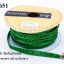เชือกผ้า ริบบิ้นกำมะยี่ สีเขียวกากเพชร (1ม้วน/36หลา)