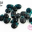 ลูกปัดแก้ว ทรงหยดน้ำ สีเขียวอมฟ้าเข้ม 10x15 มิล (1ขีด/100กรัม)