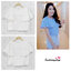 เสื้อครอป ผ้าฮานาโกะ สีขาว แต่งระบายแขน แบบสวยหวานสไตล์เกาหลี มีซิปหลังค่ะ เนื้อผ้าฮานาโกะคุณภาพดี