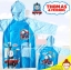 เสื้อกันฝนเด็ก ลายลิขสิทธิ์ THOMAS & FRIEND ลายหลังเครื่องบิน สีฟ้า (รุ่นมีกระเป๋าหลัง) เนื้อผ้าหนาปกติ สำหรับเด็กวัย 2.5-6 ขวบ (เลือก size ได้)