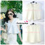 เสื้อแฟชั่นผ้าฮานาโกะ เสื้อทำงาน สีขาว คอวี ชายเสื้อพริ้ว สวยหวาน สินค้าคุณภาพ ราคาไม่แพง