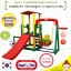 สไลเดอร์เด็ก+ชิงช้า+โกล์ (ทรงหลังคาสูง) รุ่น JM-731BD HAPPY PLAY SET B+D (สไลด์เดอร์,ชิงช้า,ห่วงบาส,โกล์) ยี่ห้อ HAPPY BOX HAPPY BOX