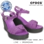 Crocs Women’s Leigh Sandal Wedge - Wild Orchid / Charcoal ของแท้ Outlet ไทยและอเมริกา
