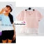 เสื้อแฟชั่น เสื้อทำงาน ผ้าฮานาโกะ สีเหลือง พาสเทล สดใส แต่งเอวผ้าซีฟองพริ้วๆ น่ารักมากๆ สินค้าคุณภาพ ราคาไม่แพง