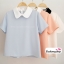เสื้อแฟชั่นผ้าฮานาโกะ แบบสวยเก๋ๆ คอปกบัว มีซิปหลัง แบบสวยเรียบหรู ผ้าฮานาโกะเนื้อดี ใส่สบาย ใส่ทำงาน ใส่เที่ยวได้ทุกโอกาส สำเนา