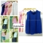 เสื้อแฟชั่น เสื้อทำงาน ผ้าฮานาโกะ แบบสวย สีน้ำเงิน คอจีน แขนกุด ใส่ได้หลายโอกาส เนื้อผ้า อยู่ทรง ไม่ยับง่าย ใส่สบาย สินค้าคุณภาพ ราคาไม่แพง
