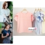 เสื้อผ้าแฟชั่นสวยๆ เสื้อทำงาน ทรงแขนกลีบบัว สีชมพู ผ้าฮานาโกะ แบบสวยหวานๆสไตล์เกาหลี