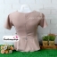 เสื้อผ้าแฟชั่นสวยๆ เสื้อทำงานสีนู้ด ผ้าฮานาโกะ แต่งระบายเอว มีสายมัดโบว์ สวยหวานสไตล์เกาหลี ใส่ได้หลายสไตล์ เว้าคอ มีซิปหลัง ใส่ได้ทุกโอกาส