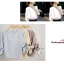 เสื้อแฟชั่นผ้าฮานาโกะ แบบสวยเรียบหรู สีเหลืองอ่อน แขนสามส่วนผูกโบว์ สไตล์เกาหลีน่ารักๆ ผ้าฮานาโกะเนื้อดี ใส่สบาย ใส่ทำงาน ใส่เที่ยวได้ทุกโอกาส